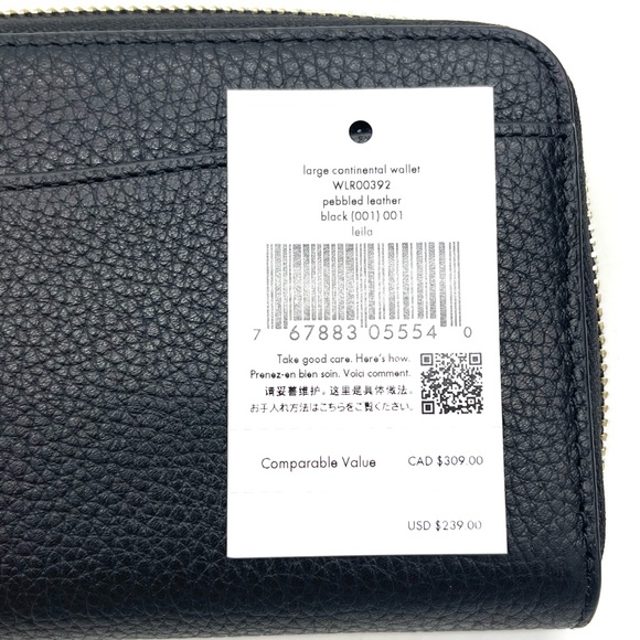 Kate Spade Leila Large Continental Wallet Black - Picture 8 of 8